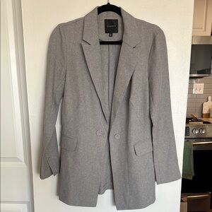 Gray Double-Breasted Blazer